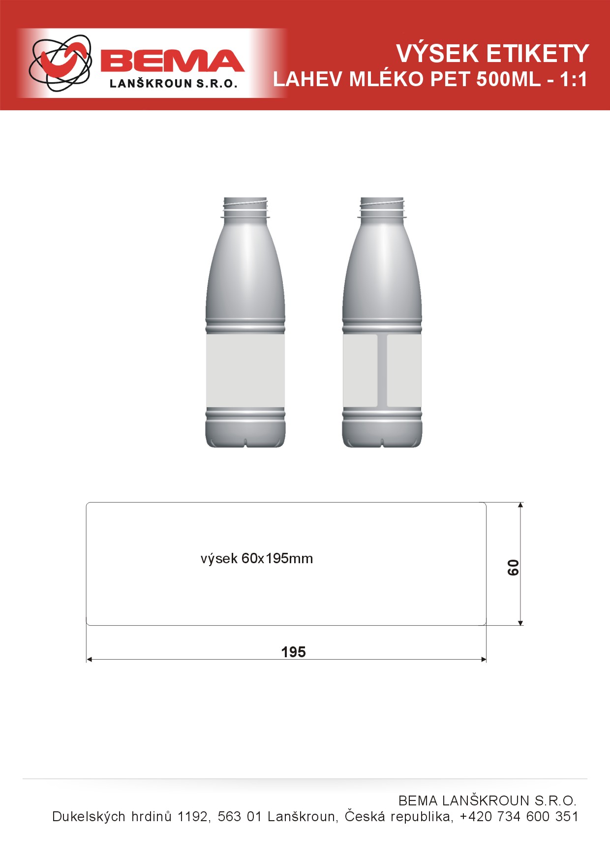 Vysek etikety lahev MLEKO PET 500ML- 23-5-2022